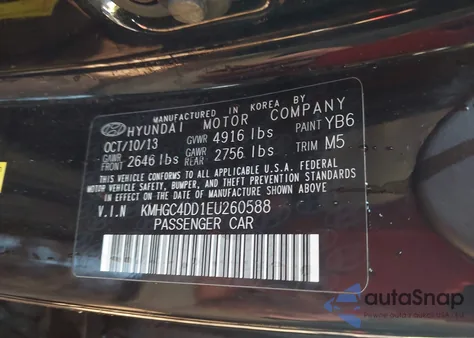 2014 Hyundai Genesis 3.8 из США, поврежденный, VIN KMHGC4DD1EU260588